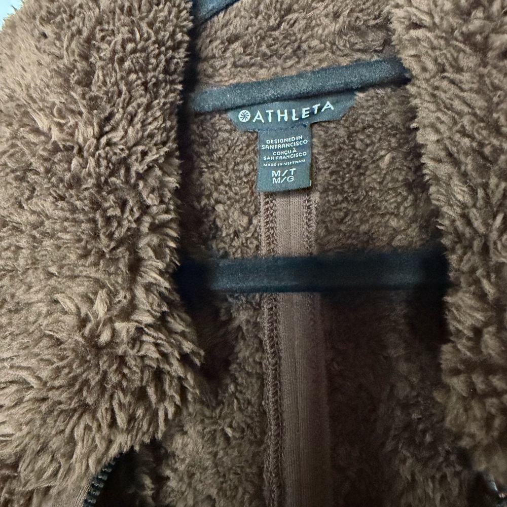 NWT Athleta Westbound Sherpa Chocolate Brown Jacket, size M - Picture 7 of 9
